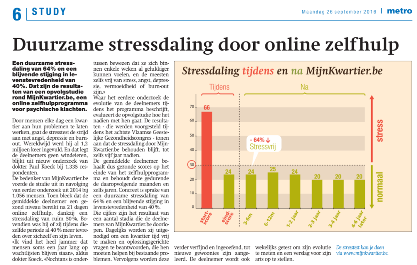 Duurzame stressdaling door online zelfhulp